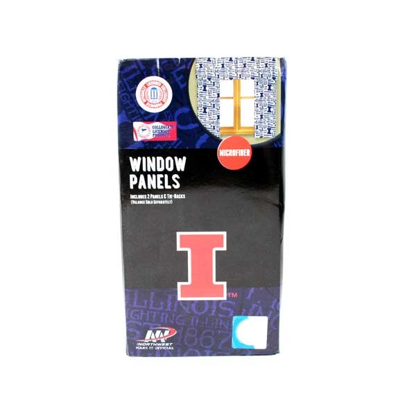 University Of Illinois - 82"x63" Microfiber Window Panels - 2 For $10.00 - Illinois
