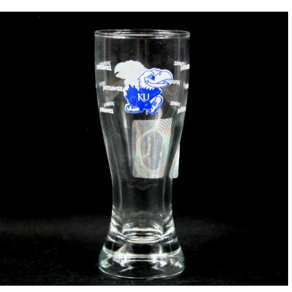 Wholesale Shot Glasses - Kansas Jayhawks Clear Pilsner 2.5OZ Shotglass - 12 For $30.00 - Kansas Jayhawks