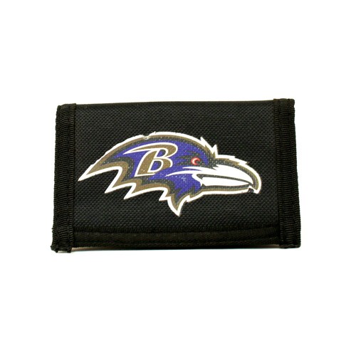 Baltimore Ravens Wallets - Nylon Tri-Fold Wallets - (May Have Slight Printing Errors) - 12 For $42.00 - Wholesale Baltimore Ravens Products - Baltimore Football