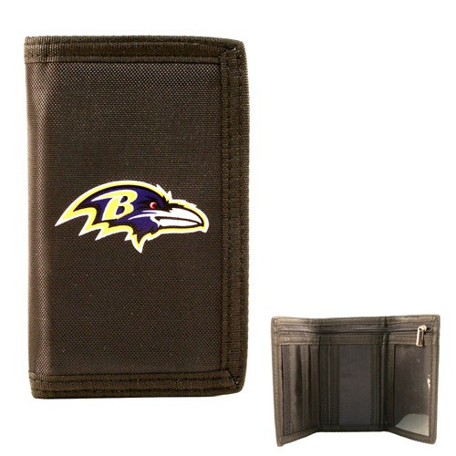 Baltimore Ravens Wallets - Tri-Fold NYLON Wallet - $5.00 Each - Wholesale Baltimore Ravens Products - Baltimore Football