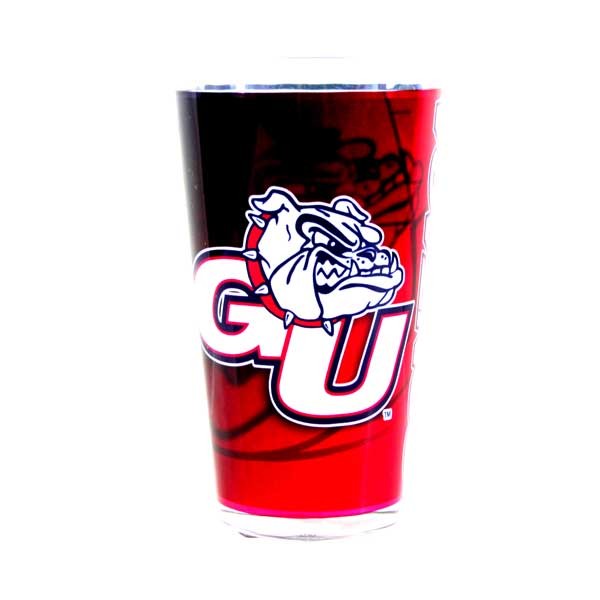 Gonzaga Bulldogs Glassware - 16OZ Shadow Style Glass Pints - 2 For $10.00 - Other Teams