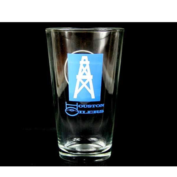 Houston Oilers Glassware - 16OZ Glass Pints - The Throwback Series - 12 For $30.00 - Wholesale Houston Astros Products - Astros Merchandise