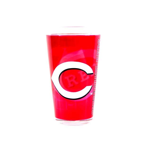 Cincinnati Reds Glassware - 16OZ Shadow Style Glass Pints - 2 For $10.00 - Wholesale Cincinnati Reds Products - Reds Merchandise