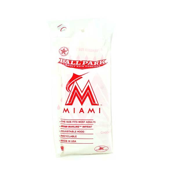 Miami Marlins Ponchos - Disposable - (Packaging May Not Be As Pictured) - 24 For $24.00 - Wholesale Miami Marlins Products - Marlins Merchandise