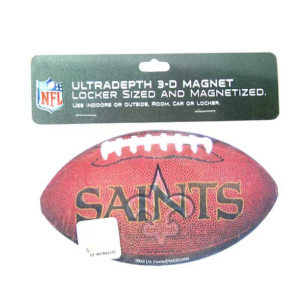 New Orleans Saints Magnets - 3D Hologram 6" Football Style - 2 For $5.00 - Wholesale New Orleans Saints Product - Saints Merchandise