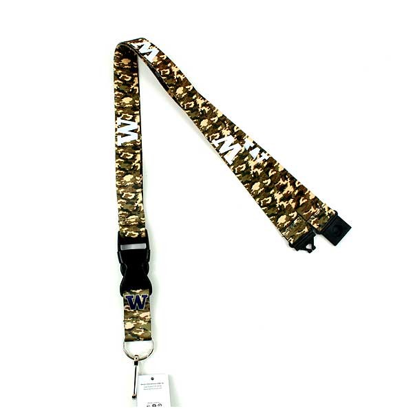 Washington Huskies Lanyards - Army Green Camo Lanyards - 12 For $24.00 - Washington Huskies