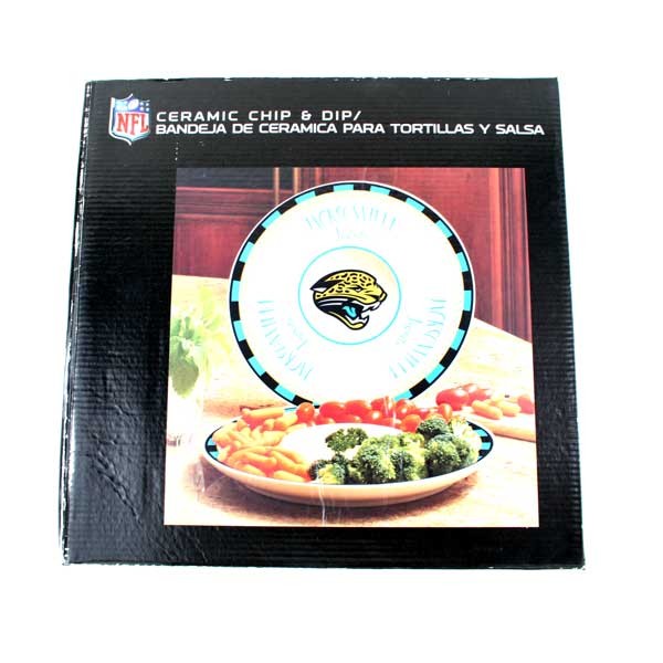 Wholesale Bowls - Jacksonville Jags Ceramic Full Size Chip/Dip Set - 2 Sets For $8.00 - Wholesale Jacksonville Jaguars Product - Jaguars Merchandise