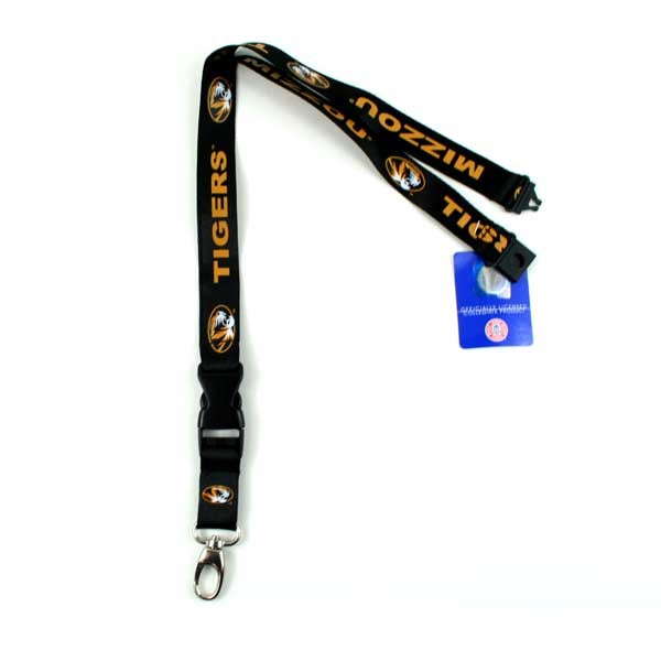 NCAA Lanyards - Missouri Tigers PSG Team Black Lanyards - 12 For $24.00 - Missouri Tigers