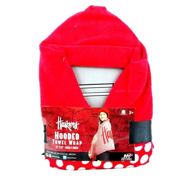 Nebraska Huskers Towels - Hooded Juvy Towel - 2 For $12.00 - Nebraska Huskers