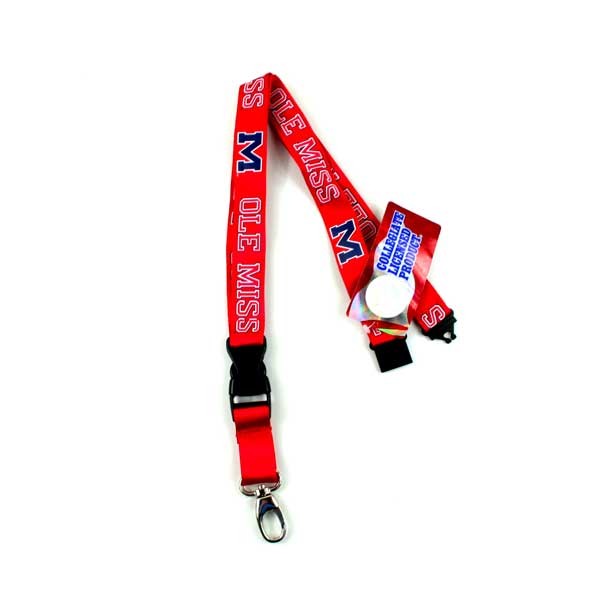 Wholesale Ole Miss Merchandise - 2Side TC Lobster Lanyards - 12 For $30.00 - Mississippi Rebels (Ole Miss)