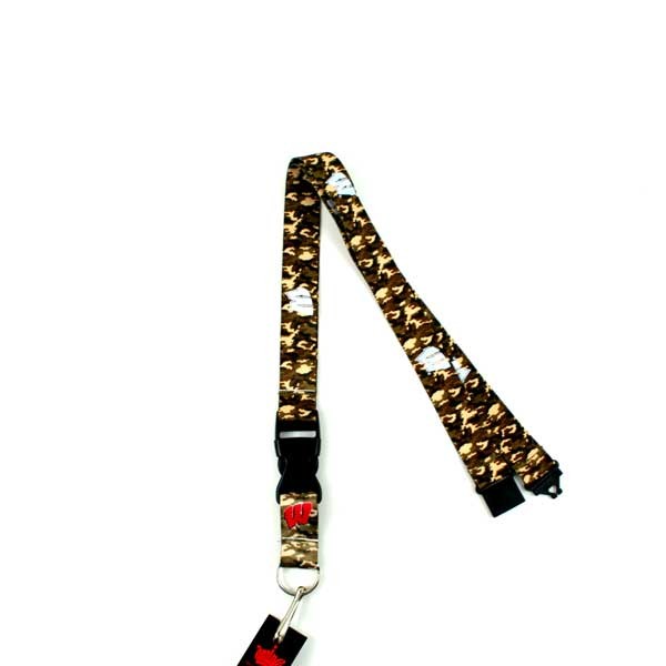 Wisconsin Badgers Lanyards - Army Camo Style - 12 For $30.00 - Wisconsin Badgers