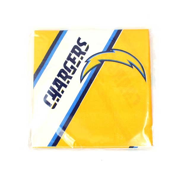 Wholesale Napkins - LA Chargers 8Count Dinner Napkin Set - 12 Sets For $12.00 - Wholesale Los Angeles Chargers Products - Chargers Merchandise