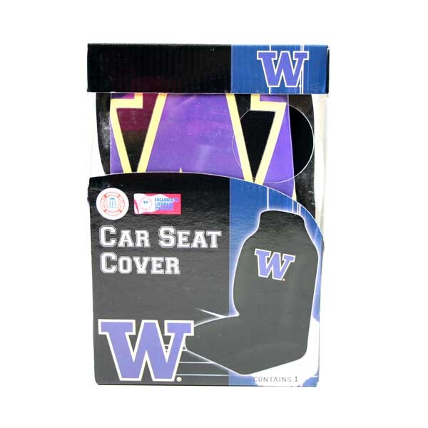 Washington Huskies Merchandise - Polyester - Embroidered Logo Car Seat Cover - 2 For $20.00 - Washington Huskies