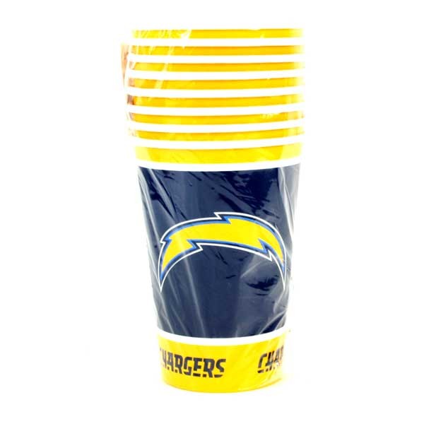 Los Angeles Chargers - 8Count Disposable Cup Set - 12 Sets For $12.00 - Wholesale Los Angeles Chargers Products - Chargers Merchandise 2