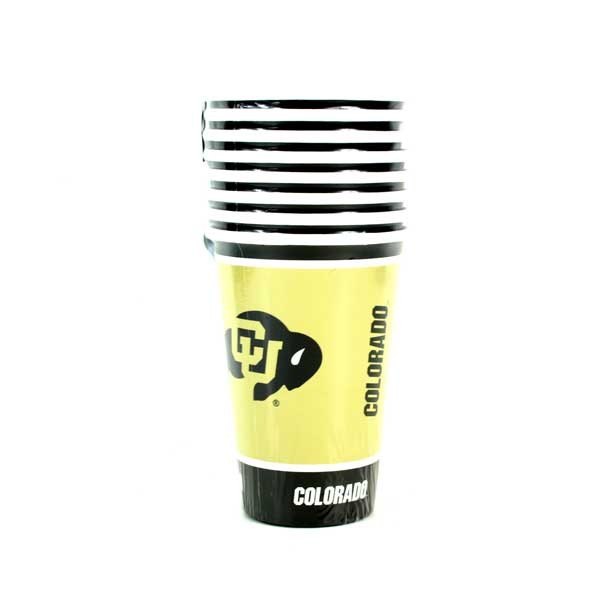 Wholesale Cups - Colorado Buffaloes - 8CT Disposable Cup Set - 12 Sets For $12.00 - Colorado Buffaloes