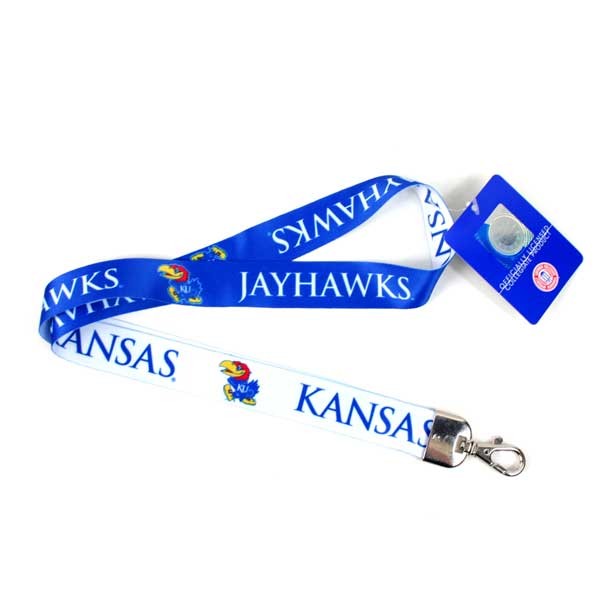 Wholesale NCAA Lanyards - Kansas Jayhawks - Series2 - 2Tone Lob Lanyards - 12 For $24.00 - Kansas Jayhawks