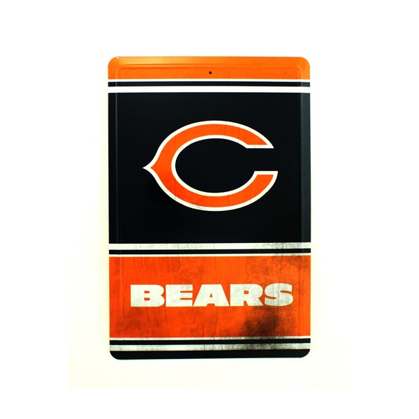 Blowout - Chicago Bears Tin Signs - 12"x8" - $3.50 Each - Wholesale Chicago Bears Products - Bears Merchandise