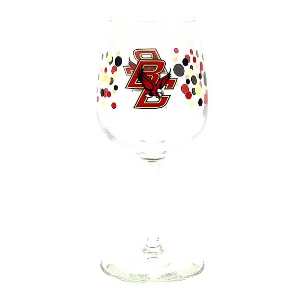 Boston College Merchandise - Polka Dot Wine Glasses - 12 For $42.00 - Boston College