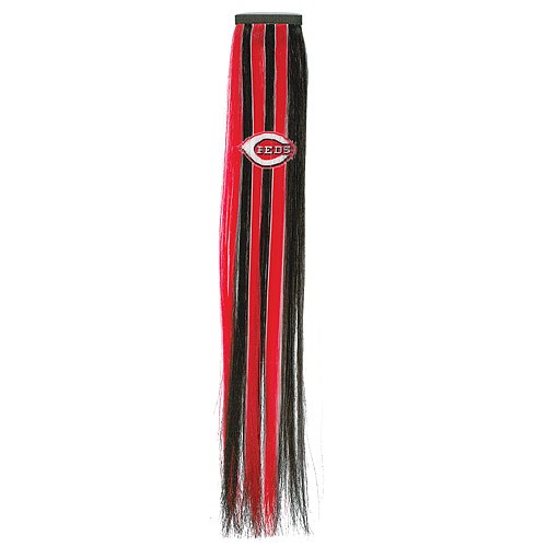 Blowout - Cincinnati Reds Fan Gear - Fan Hair Extensions - 12 For $18.00 - Wholesale Cincinnati Reds Products - Reds Merchandise