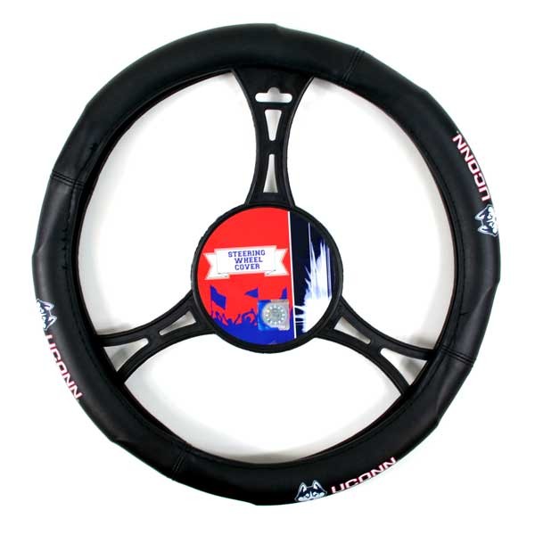 Wholesale UCONN Huskies - Steering Wheel Covers - 14.5" to 15.5" - Fits Most All Steering Wheels - 2 For $10.00 - UCONN Huskies