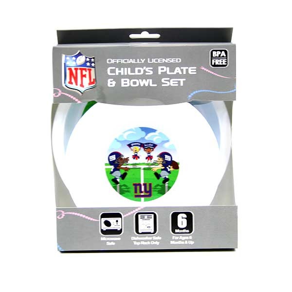 Wholesale Plates - New York Giants 2PC Plate/Bowl Set - 12 Sets For $30.00 - Wholesale New York Giants Product - Giants Merchandsie 2