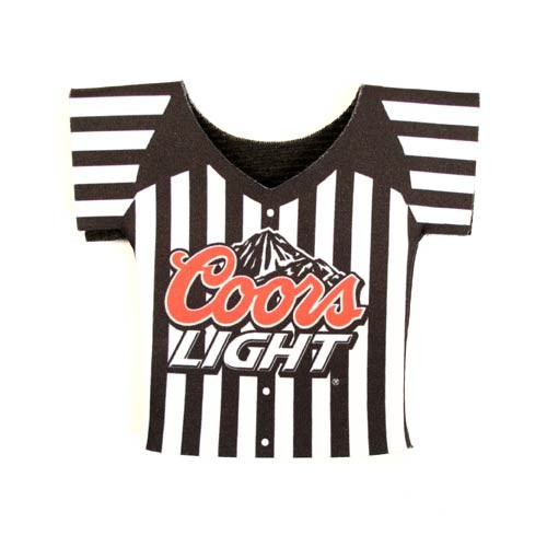 Blowout - Coors Lite Huggies - Neoprene REFEREE Stripes Style Bottle Huggies - 24 For $24.00