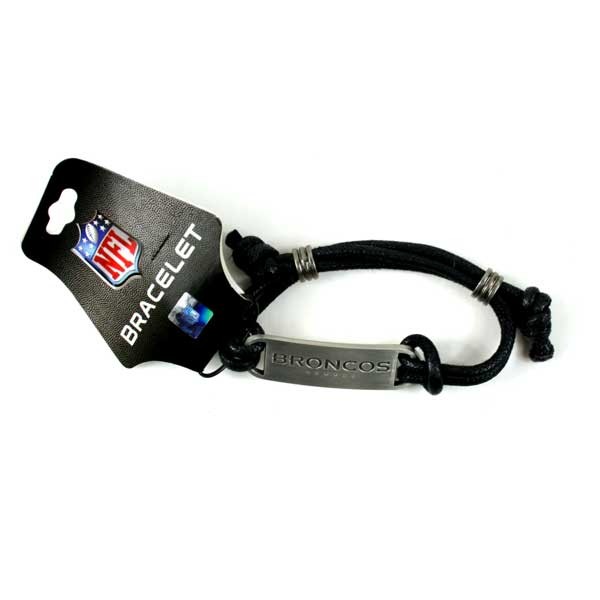 Wholesale Bracelets - Denver Broncos - Metal Plate Cord Bracelet - 12 For $30.00 - Wholesale Denver Broncos Products - Denver Merchandise 2