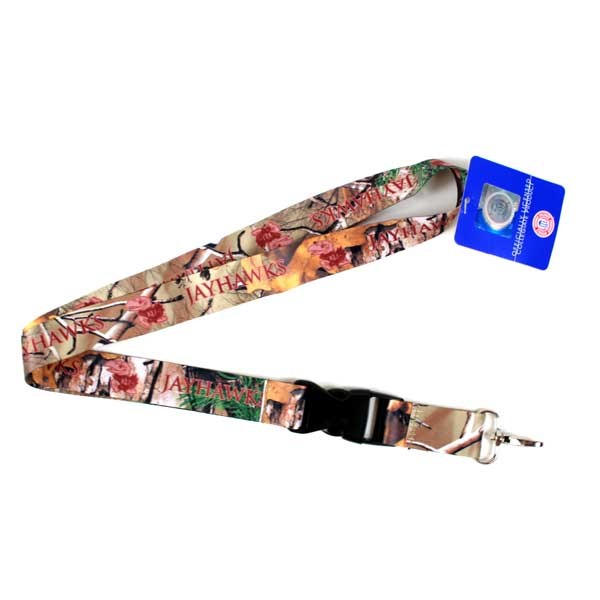 Kansas Jayhawks Lanyards - Realtree Camo Lob Style - 12 For $30.00 - Kansas Jayhawks
