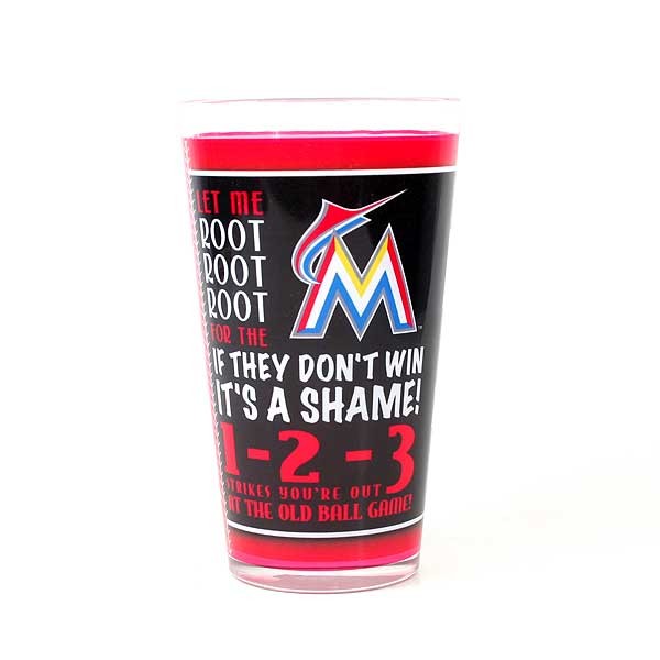 Miami Marlins Pints - 16OZ Glass - 123 Ballpark Style - 12 For $30.00 - Wholesale Miami Marlins Products - Marlins Merchandise 2