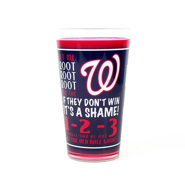 Washington Nationals Pints - 16OZ Glass - 123 Ballpark Style - 12 For $30.00 - Wholesale Washington Nationals Products - Nationals Products