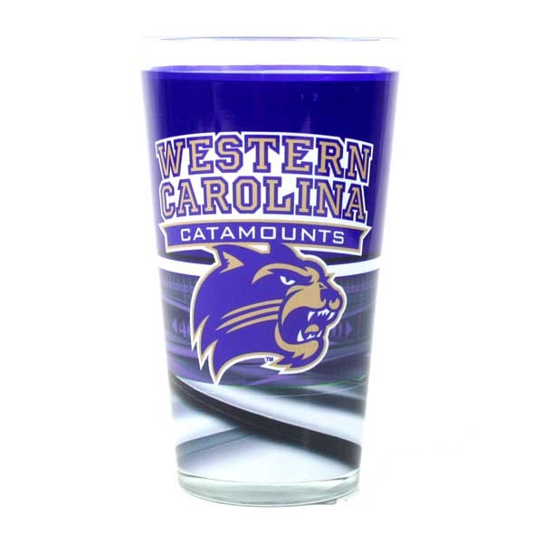 Western Carolina Catamounts Pints - Glass 16OZ Full Bleed Team Logo Pints - 12 For $30.00 - North Carolina