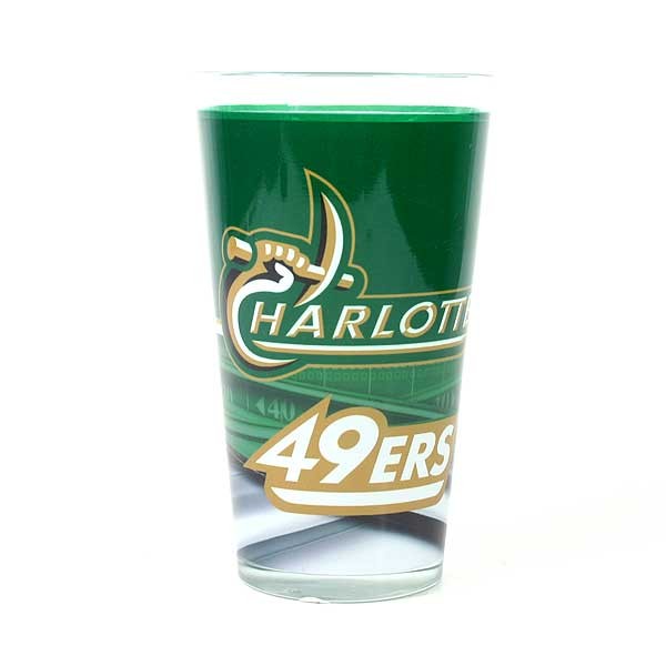 Charlotte 49ers Pints - 16OZ Glass Full Bleed Stadium Style - 12 For $24.00 - North Carolina