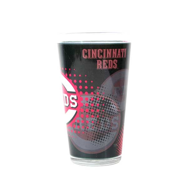 Cincinnati Reds Pints - 16OZ Glass Spotted Full Bleed Style - 12 For $30.00 - Wholesale Cincinnati Reds Products - Reds Merchandise