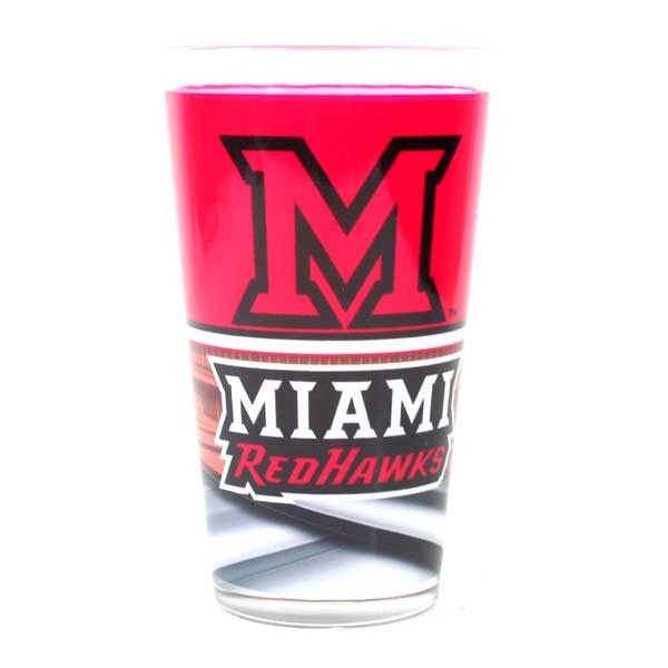 Miami Redhawks Gear - Full Bleed 16OZ Glass Pints - 12 For $30.00 - Ohio State