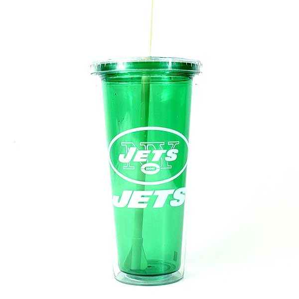 New York Jets - 22OZ Green Straw Tumblers - 12 For $36.00 - Wholesale New York Jets Products - Jets Merchandise 2