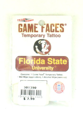 Blowout - Florida State Tattoos - Game Face Temporary Tattoos - 24 For $12.00 - Florida State
