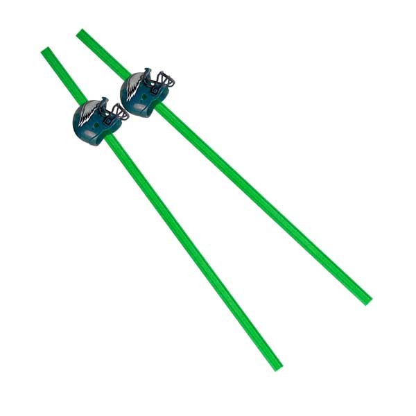 Philadelphia Eagles - 2Pack Helmet Straw Set - 12 Sets For $18.00 - Wholesale Philadelphia Eagles Product - Eagles Merchandise 2