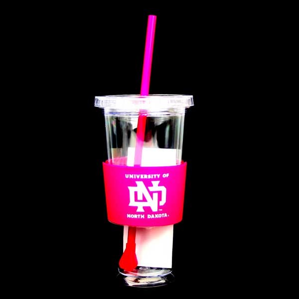 North Dakota Gear - 22OZ Pink Straw Tumblers - 12 For $48.00 - North Dakota