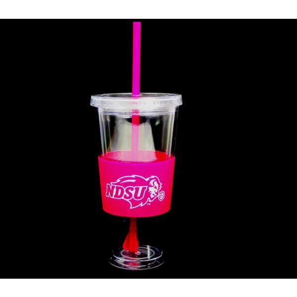 NDSU Gear - 22OZ Pink Straw Tumblers - 12 For $48.00 - North Dakota State