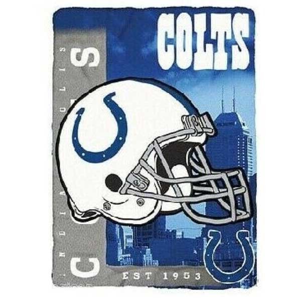 Indianapolis Colts Blankets - 60"x80" Established Skyline Style - Fleece - 2 For $20.00 - Wholesale Indianapolis Colts Products - Colts Merchandise