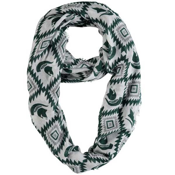 Michigan State Scarves - Aztec Infinity Style - 4 For $20.00 - Michigan State