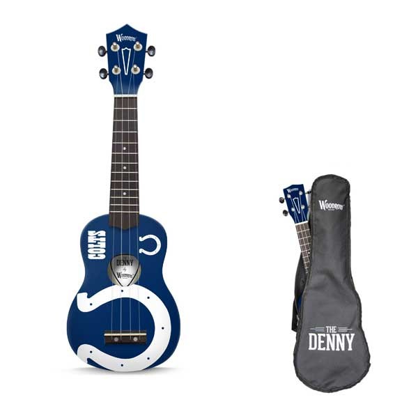 Indianapolis Colts Ukulele - 21" Soprano - Linden Wood With Maple - Case Included - 2 For $44.00 - Wholesale Indianapolis Colts Products - Colts Merchandise 2