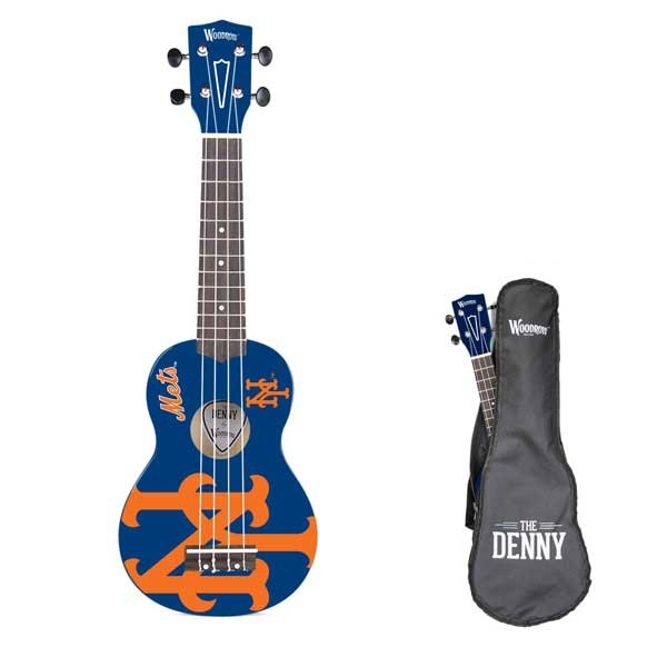 New York Mets Ukulele - 21" Soprano - Linden Wood With Maple - Case Included - 2 For $44.00 - Wholesale New York Mets Products - Mets Merchandise