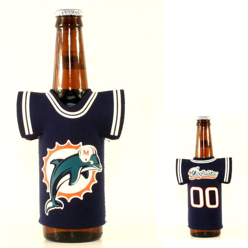Blowout - Miami Dolphins - Jersey Style Blue Bottle Huggies - 12 For $12.00 - Wholesale Miami Dolphins Products - Dolphins Merchandise