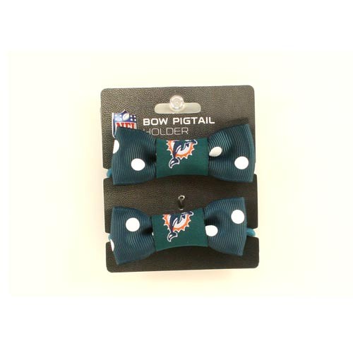 Blowout - Miami Dolphins Football - 2Pack Team Pigtail Holders - 12 Sets For $12.00 - Wholesale Miami Dolphins Products - Dolphins Merchandise