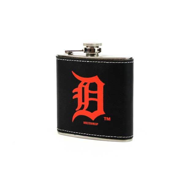 Detroit Tigers Flasks - Leather Wrapped - 2 For $12.00 - Wholesale Detroit Tigers Products - Tigers Merchandise
