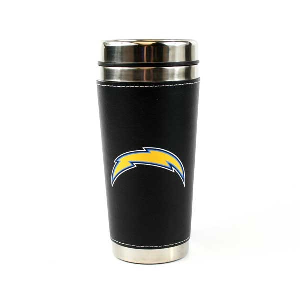 Los Angeles Chargers Tumblers - 16OZ Leather Wrapped Stainless Tumblers - 2 For $12.00 - Wholesale Los Angeles Chargers Products - Chargers Merchandise