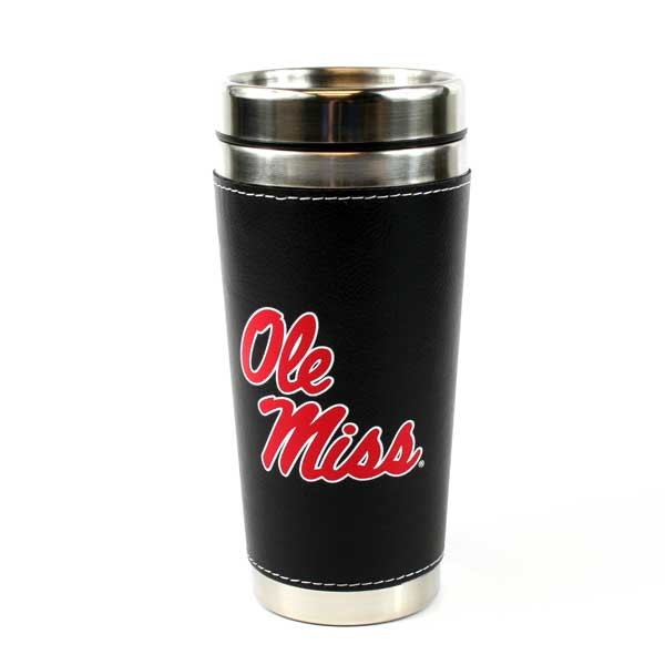 Ole Miss Tumblers - 16OZ Leather Wrapped Stainless Tumblers - 2 For $12.00 - Mississippi Rebels (Ole Miss)