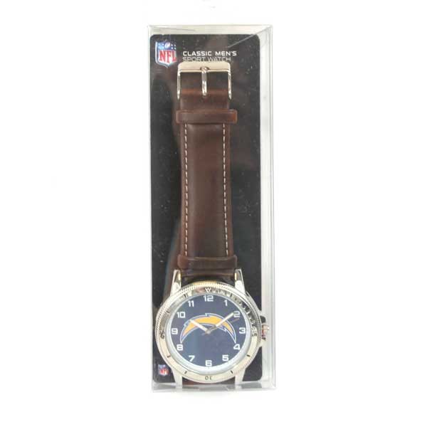 LA Chargers Watches - BROWN Leather Bands - 2 For $10.00 - Wholesale Los Angeles Chargers Products - Chargers Merchandise