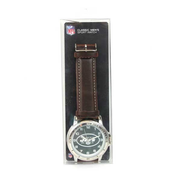 New York Jets Watches - Brown Leather Bands - 2 For $10.00 - Wholesale New York Jets Products - Jets Merchandise